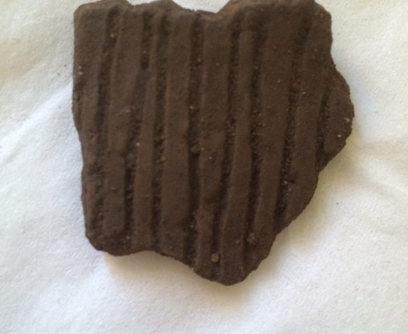 Woodland Period Pottery Sherd - Incised Line Decoration - Paddle and Anvil Technique